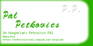 pal petkovics business card
