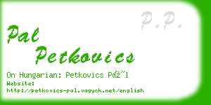 pal petkovics business card